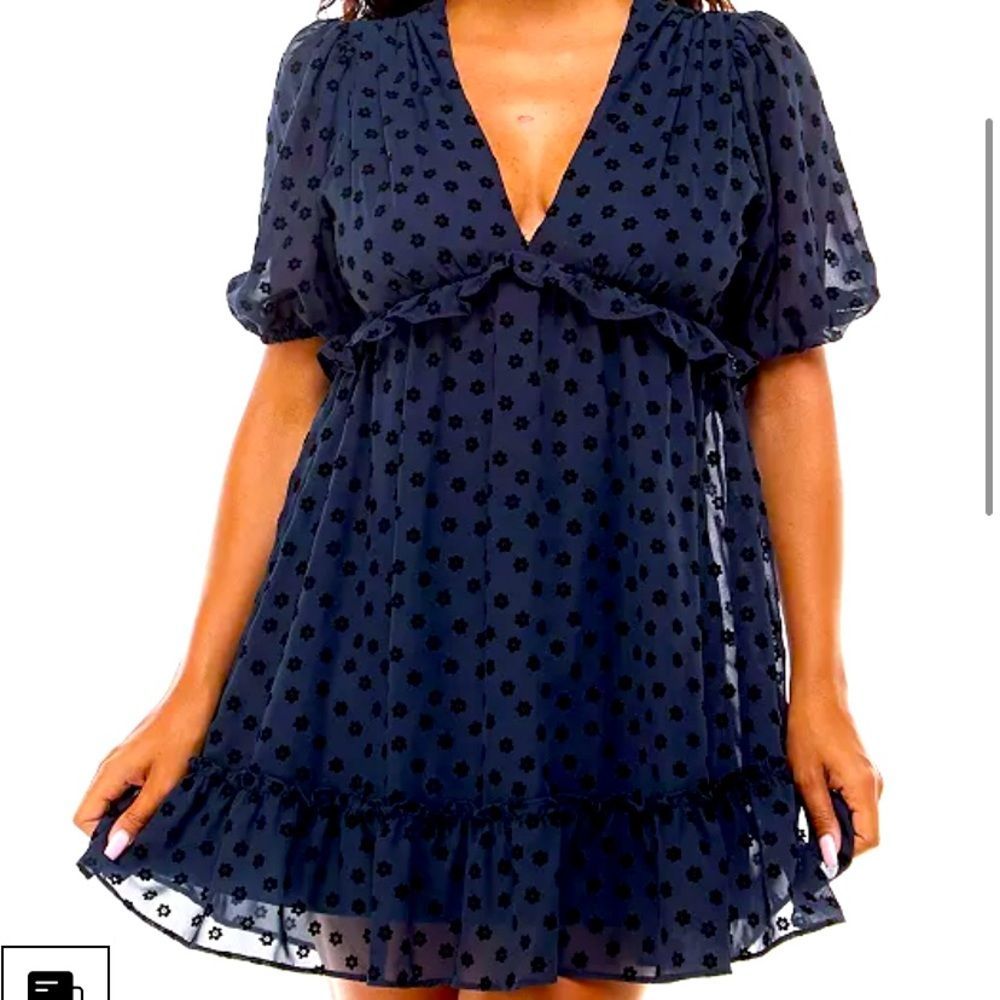 💖NWT B DARLIN Black & Teal A-Line Dress 3/4